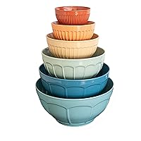 TarHong French Country 6 Piece Mixing Bowl Set, Multi Color (Multicolor), Melamine