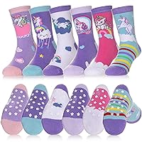 FNOVCO Non Slip Grip Socks with Non Skid Soles for Baby Toddler Kids Boys Girls Warm Thick Cotton Crew Socks