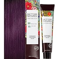 Permanent 3V Dark Plum Hair Color Dye - Naturally-derived, Vegan & 100% Gray Coverage that Lasts up to 8 Weeks