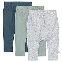 Multipack Harem Pants Roomy Fit Pull on Bottoms 100% Organic Cotton for Infant Baby Boys, Girls, Unisex