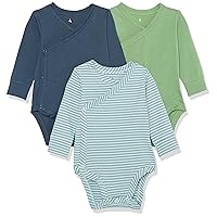 Amazon Essentials Unisex Babies' Cotton Long-Sleeve Side Snap Bodysuit (Previously Amazon Aware), Pack of 3