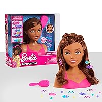 Fashionistas 8-Inch Styling Head, Brown Hair, 20 Pieces Include Styling Accessories, Kids Toys for Ages 3 Up by Just Play