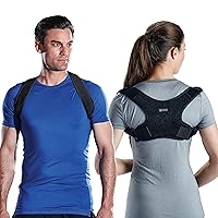 Gaiam Restore Posture Corrector for Women & Men - Back Straightener Adjustable Straps Compact Brace Support for Clavicle, Neck, Shoulder, Invisible Pain Relief