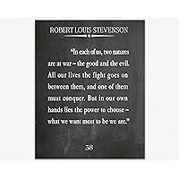 Robert Louis Stevenson Quotes Wall Decor - Addiction Recovery Gift Art & Sobriety Gift Black & White Decor,Motivational Poster & Cool Office Decorations for Work Framed (11 x 14, Chalkboard Black)
