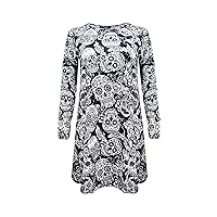 Ladies Halloween Printed Swing Dress for Night & Dress Up Party Wear