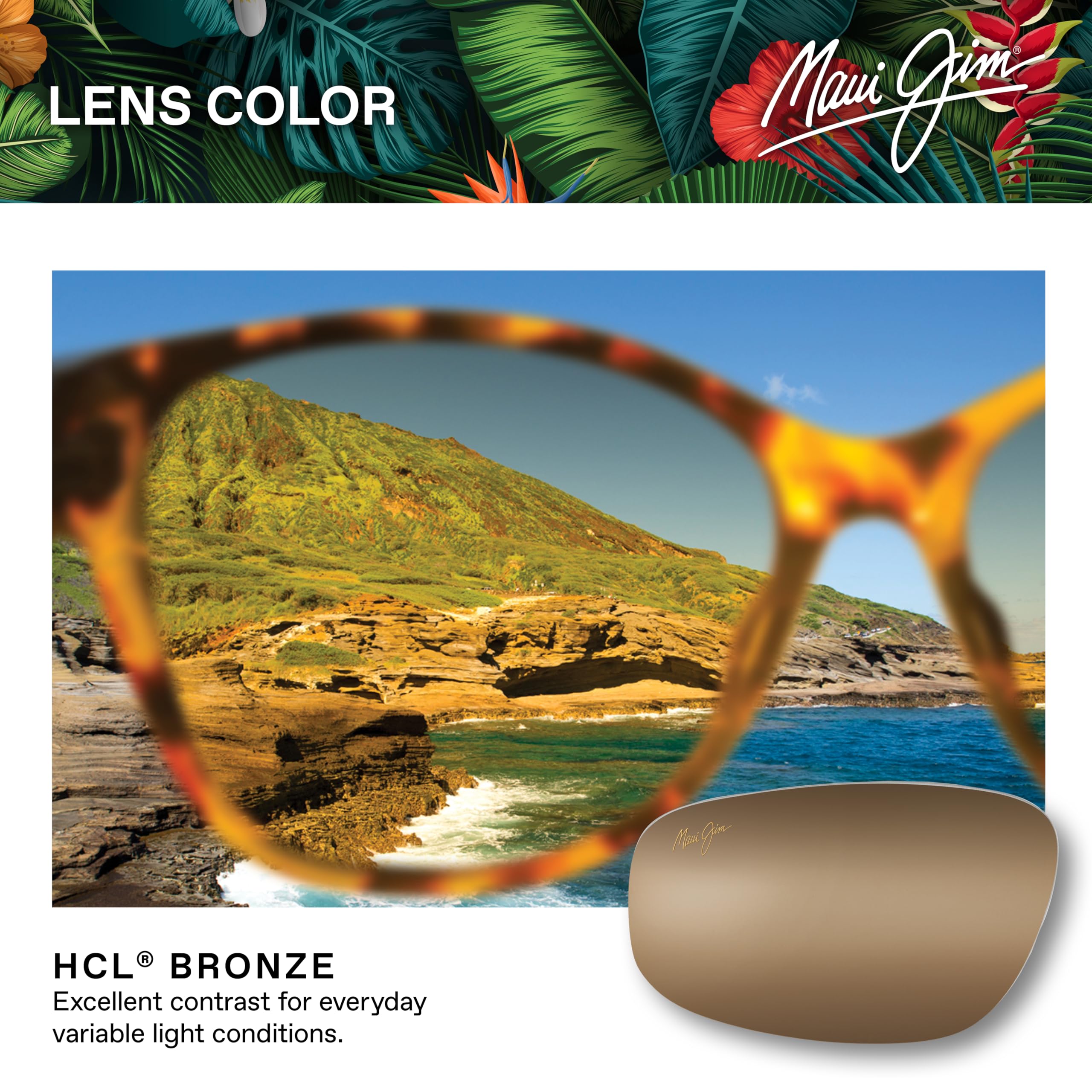 Maui Jim Mamalu Bay Rectangular Sunglasses