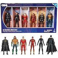 DC Comics Theatrical Multi-Pack, Limited Edition 6 Super Hero Action Figures, WB Anniversary Collectible, Superhero Kids Toys for Boys Ages 3+