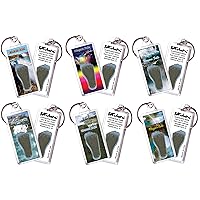 Niagara Falls Souvenir Keychains. 6 Piece Set. Made in USA