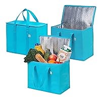 VENO Insulated Reusable Grocery Bags, Food Delivery Bag, Durable, Heavy Duty, Large, Collapsible, Sturdy Zipper