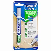 Grout Pen Light Grey Tile Paint Marker: Waterproof Grout Paint, Tile Grout Colorant and Sealer Pen - Light Grey, Narrow 5mm Tip (7mL)