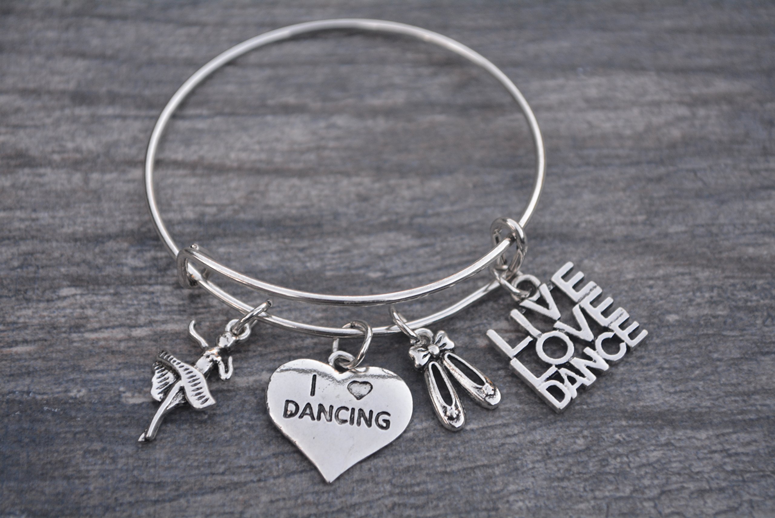 Infinity Collection Dance Bangle Bracelet- Dance Jewelry -Gift For Dance Recitals, Dancers and Dance Teams