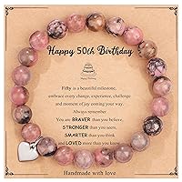 13th 16th 18th 21st 25th 30th 35th 40th 45th 50th 60th 65th 70th 75th 80th Birthday Gifts for Women Girls, Natural Stone Bracelet Birthday Gifts for Women Daughter Mom Sister Grandma