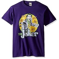 DC Comics Men's Joker Short Sleeve T-Shirt, Purple, Medium