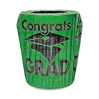 Green Congrats Grad Trash Can Cover - Graduation Party Decor