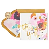 Papyrus Blank Thank You Card (Watercolor Flower)