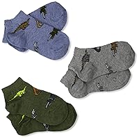 Jefferies Socks Boys 2-7 Dino Low Cut Triple Treat Socks 3 Pair Pack