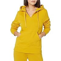 Amazon Essentials Women's Classic-Fit Long-Sleeve Open V-Neck Hooded Sweatshirt-Discontinued Colors