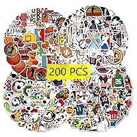 Sports Soccer Basketball Stickers（200Pcs）Gifts Football Baseball Cool Merch Party Supplies Decor Decals Vinyls for Laptop Waterbottle Phone Adults Teens Kids.