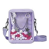 KOOIJNKO Ita Bag Small Clear Crossbody Bag Mini DIY Transparent Shoulder Messenger Bag