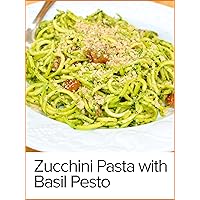 Raw Vegan Zucchini Pasta with Basil Pesto