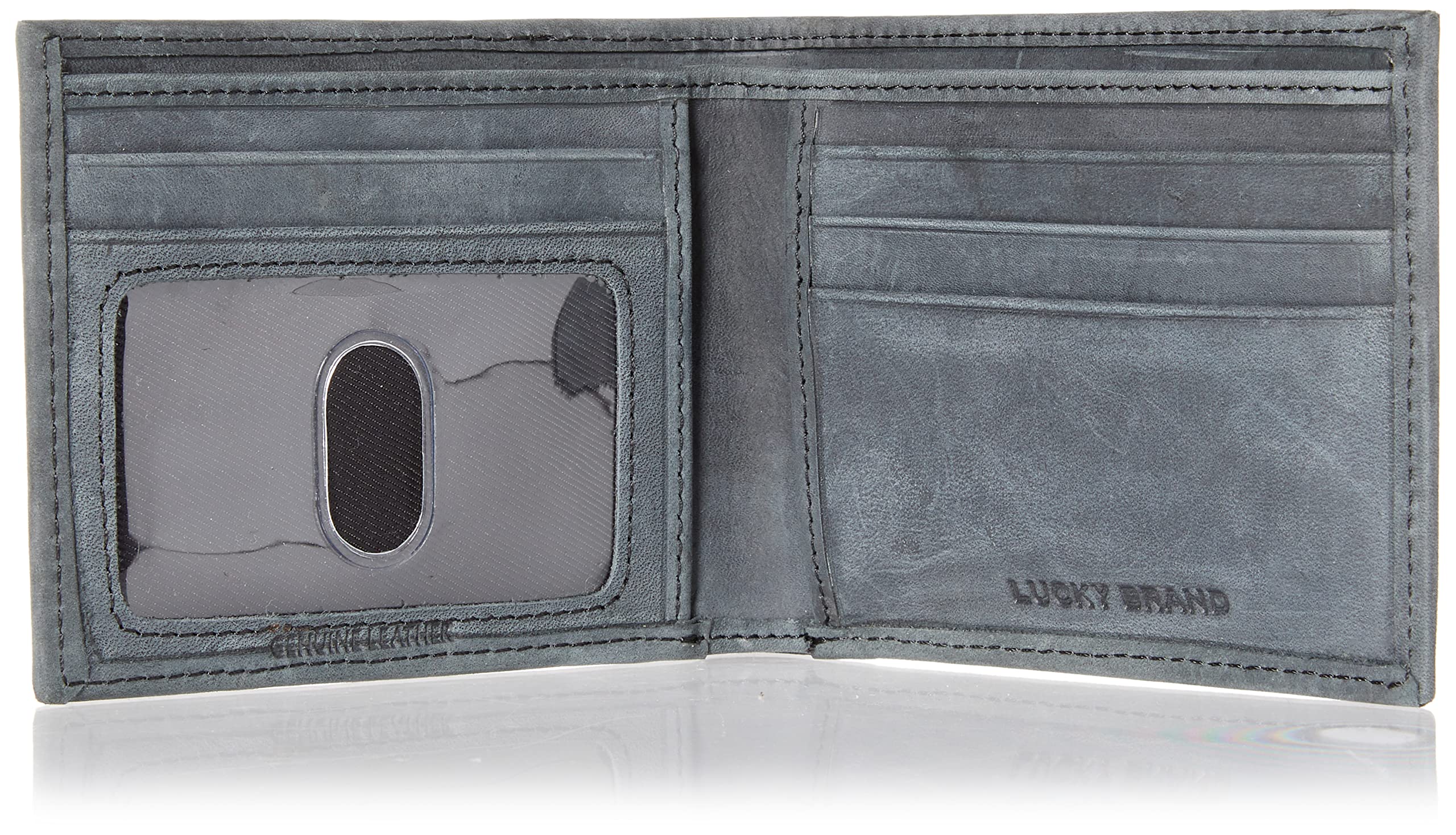 Lucky Brand Men's Leather Flag Embossed RFID Bifold