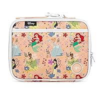Disney Kids Lunch Box for School | Reusable Insulated Lunch Bag for Toddler, Girl, and Boy | Meal Container with Exterior & Interior Pockets | Hadley Collection | Disney Princess Flowers