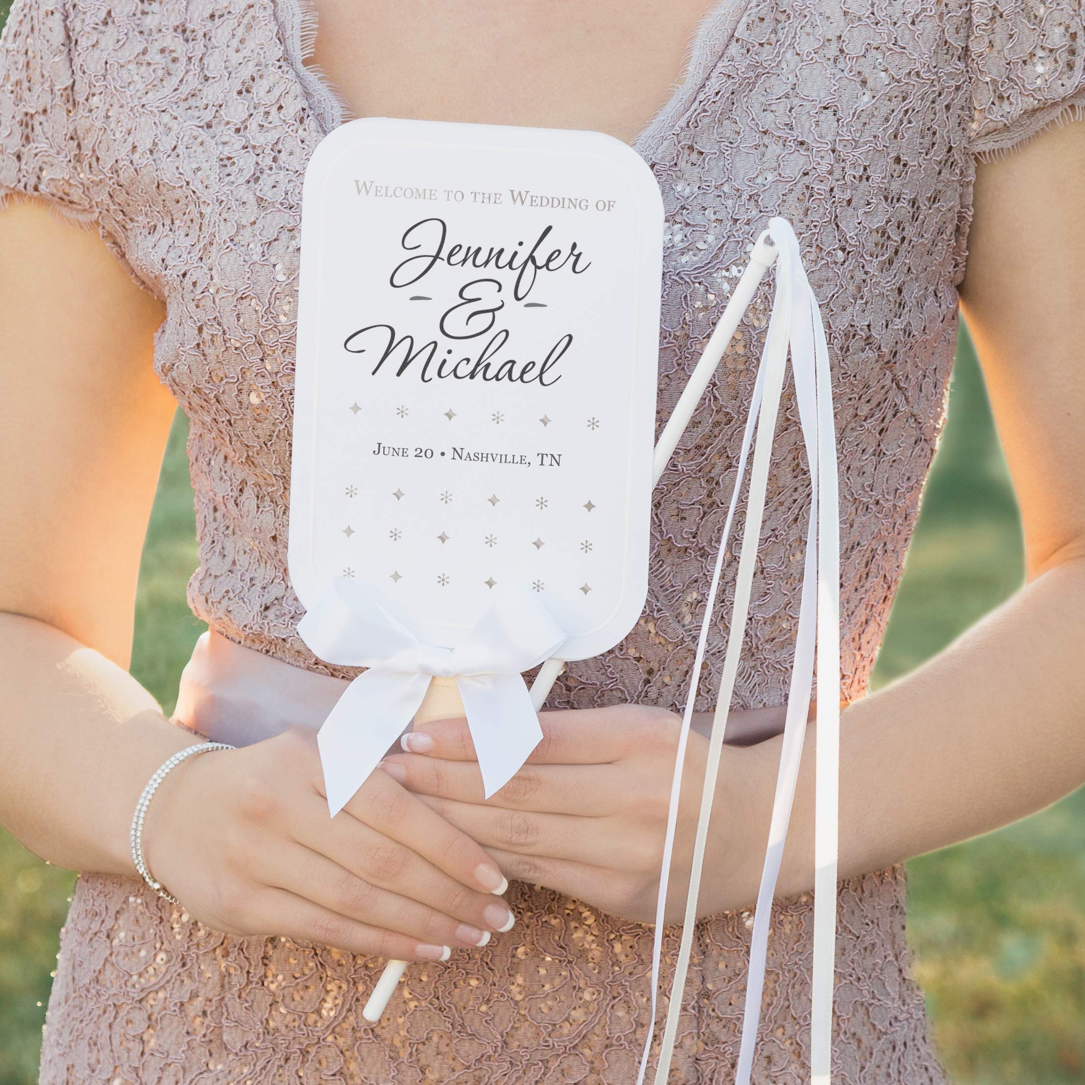 Simplicity White Wedding Fan Kit, 24pc, 5'' W x 7'' H