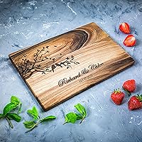 Personalized cutting board, Engraved cutting board, Custom cutting board, Wedding Gift, Bridal shower, Housewarming Anniversary Oak Walnut (Walnut 12x16, Lovebirds)