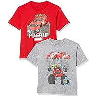 Nickelodeon Boys' Toddler Blaze & The Monster Machines 2 Pack T-Shirt Bundle Set, Heather Grey/Red, 2T