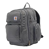 Carhartt 35l Backpack, Durable Pack with Laptop Sleeve and Duravax Abrasion Resistant Base, Everyday Triple Compartment (Gravel), One Size