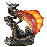 KY7978 Viper The Serpent Dragon Illuminated Mosaic Glass Sculpture, 13