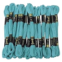 25 x Anchor Solid Hand Stitch Sewing Skeins Stranded Cotton Embroidery Thread Floss-Sea Blue