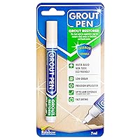 Grout Pen Ivory Tile Paint Marker: Waterproof Grout Paint, Tile Grout Colorant and Sealer Pen - Ivory, Narrow 5mm Tip (7mL)