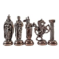 (Only 32 Pieces) Medieval British Army Antique Copper Metal Handmade Chess Pieces (Without Board)