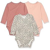Amazon Essentials Unisex Babies' Cotton Long-Sleeve Side Snap Bodysuit (Previously Amazon Aware), Pack of 3