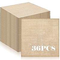 36 Pieces 10 x 10 Inches Burlap Squares Jute Burlap Finished Edges Square Fabric Farmhouse Burlap Squares Overlay for Home Party Wedding Table Cover Centerpieces Craft Supplies