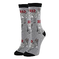 ooohyeah Women's Novelty Fun Saying Animal Crew Socks, Funny Crazy Dress Socks, Bad A*s