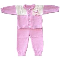 Knit Baby Girl Pom-Pom Suit, Sizes: 3-6 M, 6-12 M, Color: Light Pink