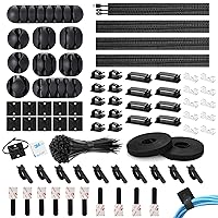 HAI+ 40 Pack Strong Self-Adhesive Cable Clips Organizer Coaxial Cable Clips Transparent Wire Holder Organizer Cord Management Cable Management Wire Holder System for Car Office and Home 