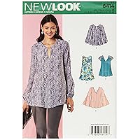 NEW LOOK Patterns Misses' Tunic and Top with Neckline Variations Size: A (8-10-12-14-16-18-20), 6414