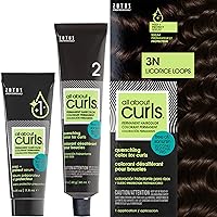 All About Curls 3N Licorice Loops (Dark Brown - Neutral Undertone) Permanent Hair Color (Prep + Protect Serum & Hair Dye for Curly Hair) - 100% Grey Coverage, Nourished & Radiant Curls