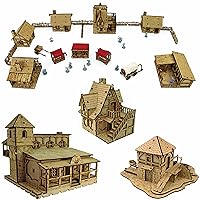 Tiny Town Fantasy Terrain Bundle for DND, TTRPGs and Wargames | Laser Cut Modular Miniature Terrain for D&D, Pathfinder, Frostgrave | 28mm Scale Wargaming Terrain for Warcry, Ancient, Medieval Setting