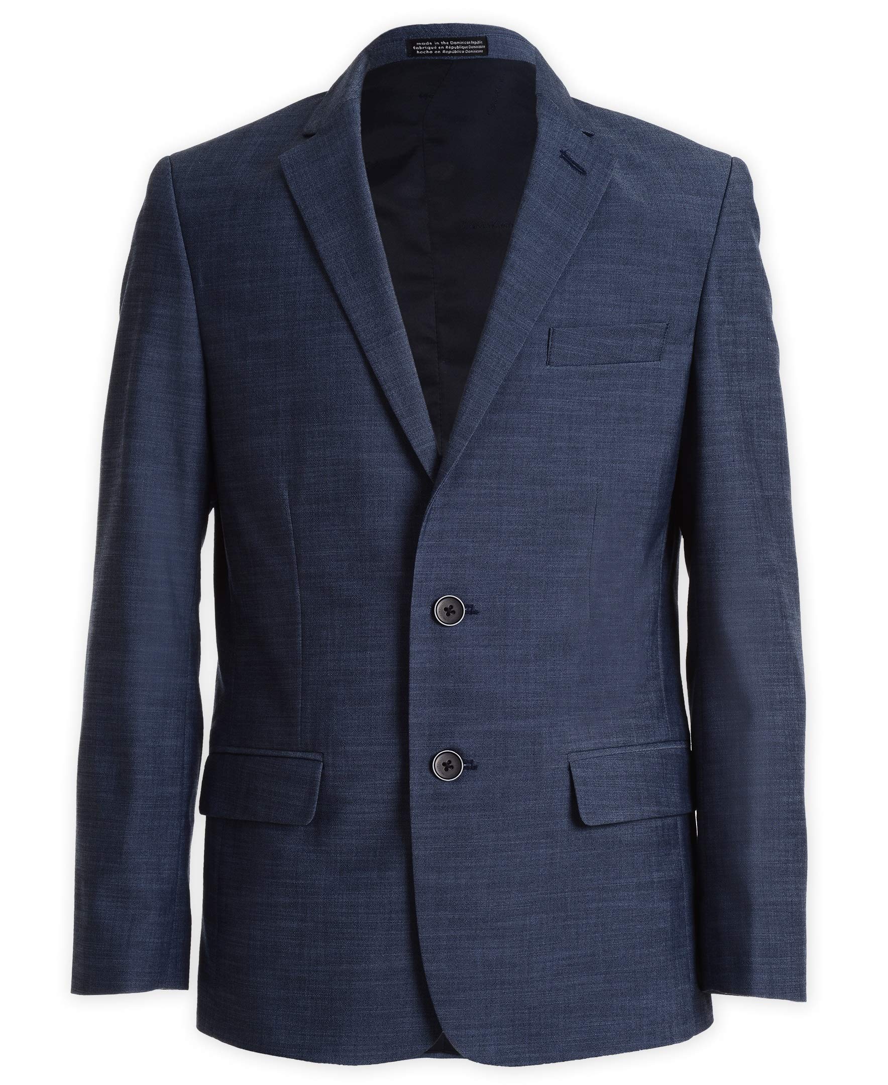 Calvin Klein Boys' Blazer Suit Jacket, 2-Button Single Breasted Closure, Buttoned Cuffs & Front Flap Pockets