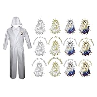Baby Toddler Boy Baptism Christening Vest Pants Set Outfits Virgin Mary Pope On Chest New Born-4T