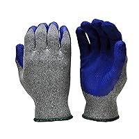 G & F 1511M-DZ Rubber Latex Coated Work Gloves for Construction, Blue, Crinkle Pattern, Men's Medium (Sold by dozen, 12 Pairs)