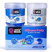 LET'S RESIN Silicone Putty,1LB/40A Silicone Mold Making Kit, Non-Toxic,Strong&Flexible, Easy 1:1 Mixing Ratio for Reusable Silicone Molds, Resin Molds, Soap