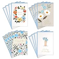 Hallmark Sympathy Cards Assortment, Painted Flowers (16 Assorted Thinking of You Cards with Envelopes)