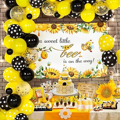  toohoo Bee Baby Shower Decorations, Bee Themed Baby Shower  Decorations Party Supplies, A Sweet Little Bee is on the Way Backdrop,  Sunflower Bumble bee Gender Reveal Party Decor : Toys 