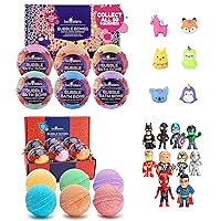 Bath Bombs for Kids with Surprise Mystical and Superhero Toy Inside, 6 Bubble Bath Bombs Fizzies, Fruity Scents, Relaxing Aromas, Gentle and Kids Safe with Bath Toys