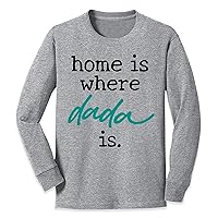 TEEAMORE Home is Where Dada is Shirt Fathers Day Long Sleeve Shirt